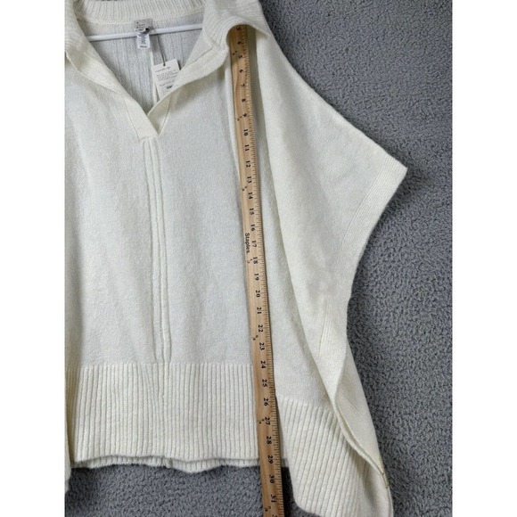 A New Day Poncho Sweater Womens OSFM Cream Collared - Picture 6 of 8